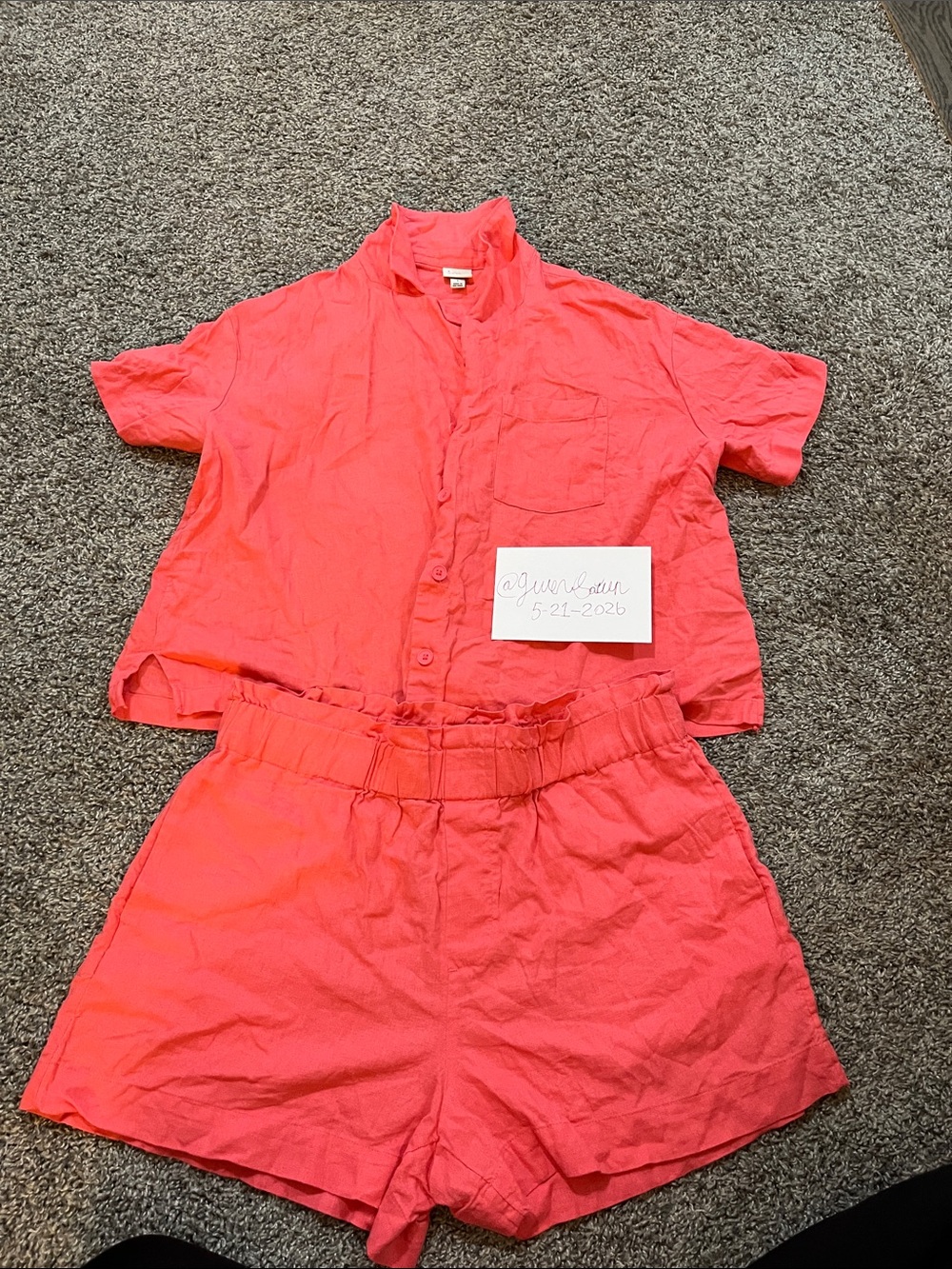 Pink Linen Set - Picture 1 of 9